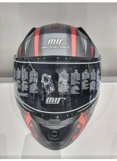 MTS Helmet Pro 801 Twılgh with Sunglasses Matte Grey/red  - Image 3