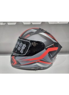 MTS Helmet Pro 801 Twılgh with Sunglasses Matte Grey/red  - Image 1