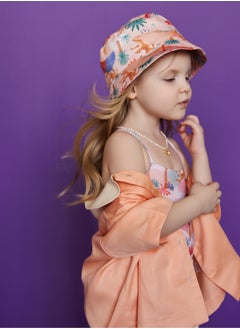 Mater&ME Mater&ME Summer Suit, Pajamas for Girls, 100% Breathable Cotton Poplin, Lightweight, Designer Print, Elegant Apricot Color, Premium Detailing  - Image 3