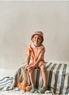 Mater&ME Mater&ME Summer Suit, Pajamas for Girls, 100% Breathable Cotton Poplin, Lightweight, Designer Print, Elegant Apricot Color, Premium Detailing  - Image 4