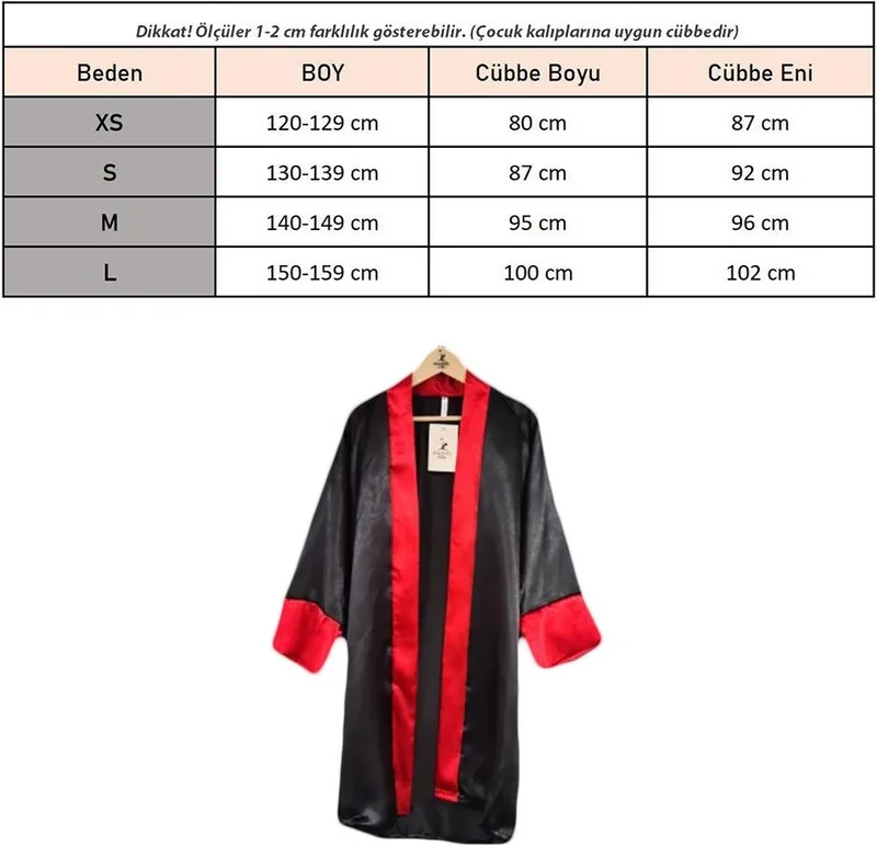 Masho Trend Graduation Robe with Cap - Secondary School Graduation Robe with Cap - Children's Robe
