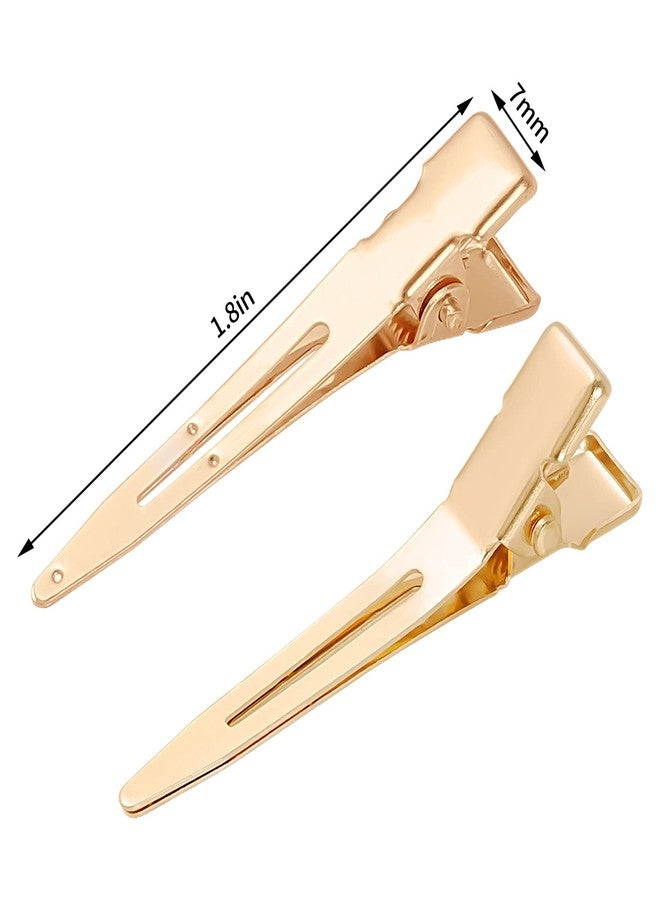 Bantoye 50 Pcs Alligator Curl Clips, Bantoye 1.8 Inch Single Prong Clips Hair Accessories for Hair Styling, Coloring, Gold - Image 2