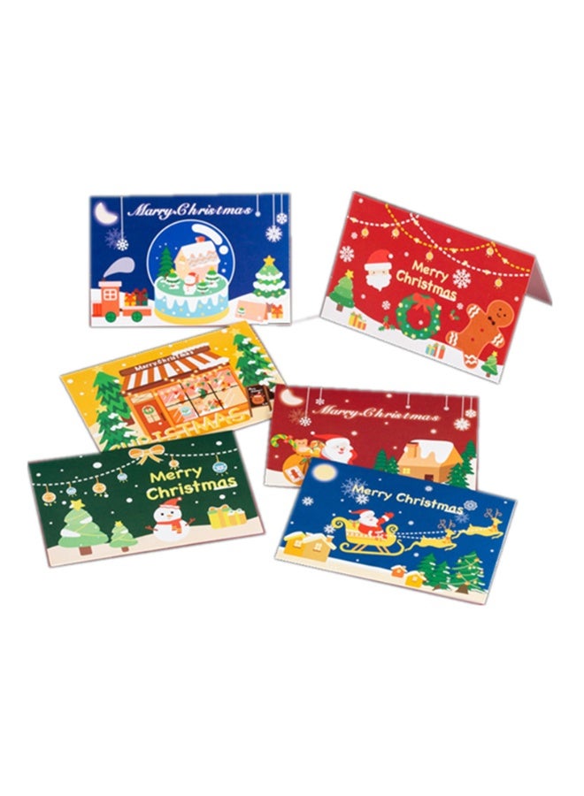 6pcs Christmas Greeting Cards Set – Different Designs with Envelopes, 126×85mm Holiday & Party Cards - Image 1