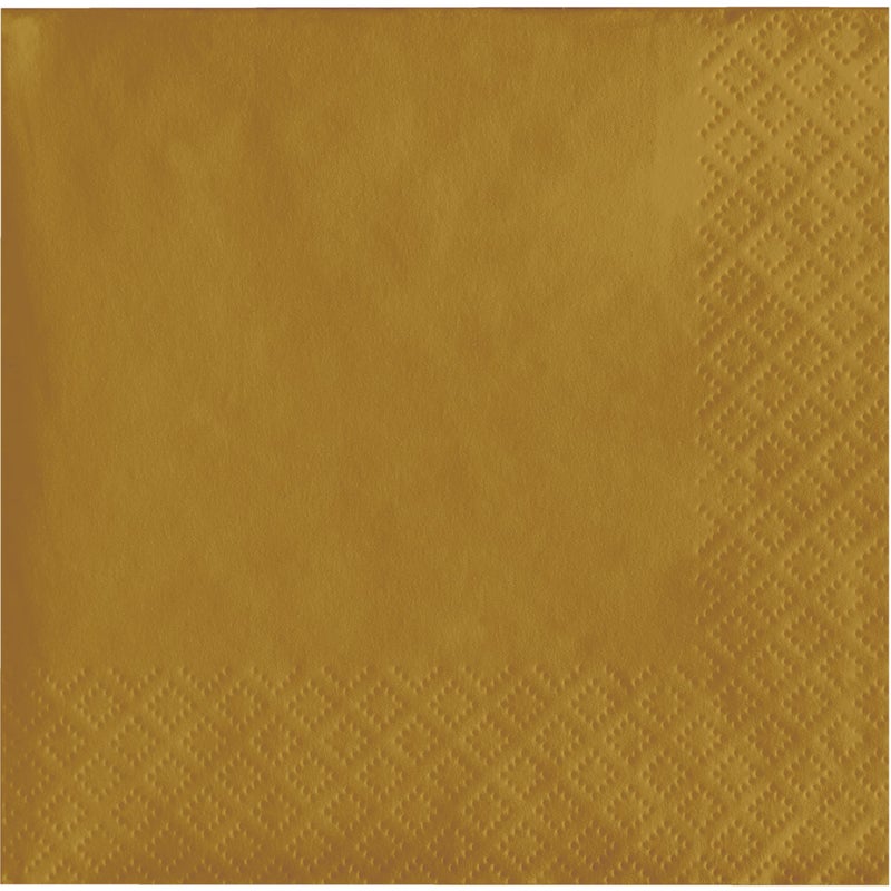 Creative Converting Touch of color 200Count 2Ply Paper Beverage Napkins Glittering Gold 5 x 5