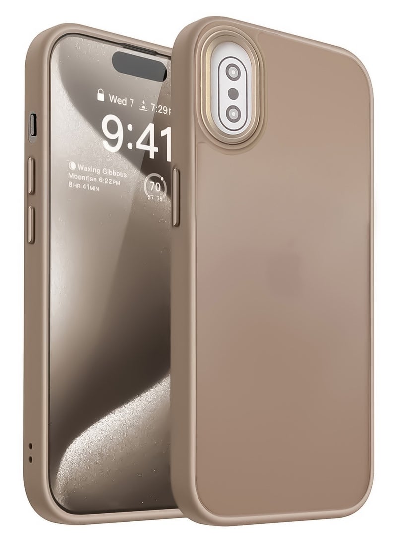 Case Translucent Matte Phone Case Slim Thin Shockproof Anti-Yellowing Women Men Girls Boys Protective Cover For Iphone Xs Max (Brown) 