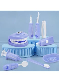 9-Piece Early Education Brushing Toys, Children Role Play Toy Crocodile Early Education Cartoon Tooth Brushing Model  Dentist Game for Kids Classroom