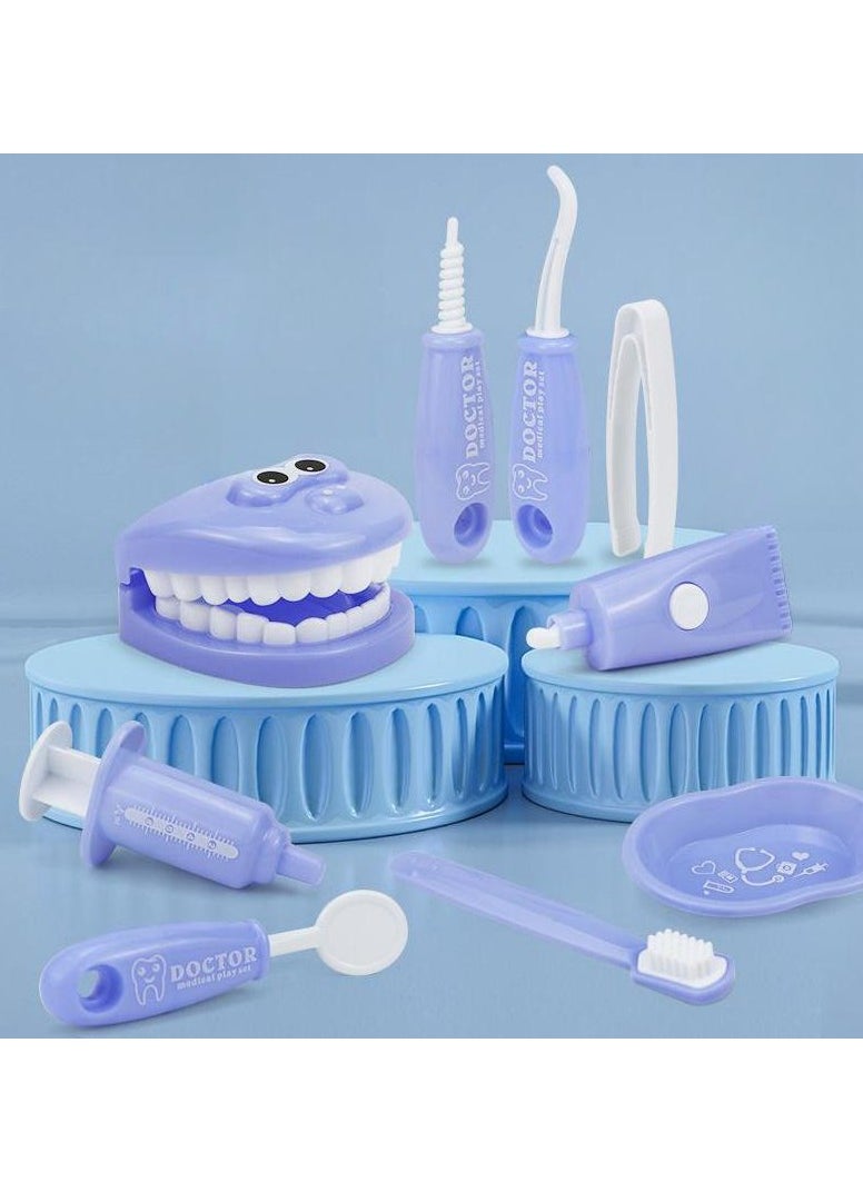 MIXDE - 9-Piece Early Education Brushing Toys, Children Role Play Toy Crocodile Early Education Cartoon Tooth Brushing Model  Dentist Game for Kids Classroom - Image 1