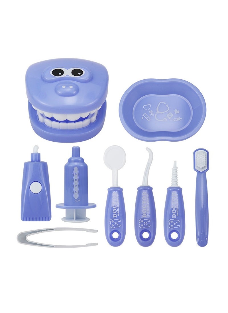 MIXDE - 9-Piece Early Education Brushing Toys, Children Role Play Toy Crocodile Early Education Cartoon Tooth Brushing Model  Dentist Game for Kids Classroom - Image 1