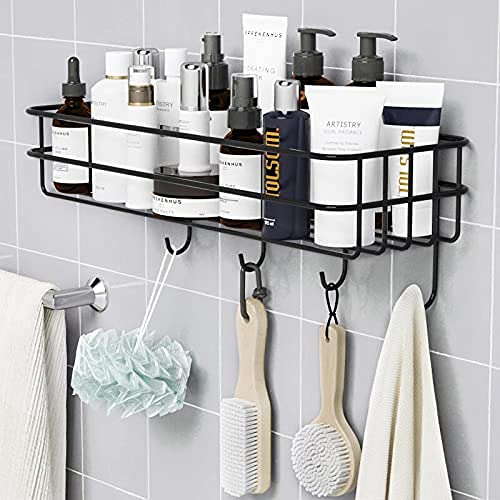 Gopendra Shower Caddy with Detachable Towel Bar, Multi-Purpose Bathroom Organiser Shelf for Kitchen Toilet, Wall Mounted (AV 218 Self with Hook) - Image 1