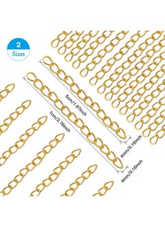 Oubaka 100Pcs Necklace Chain Extender For Jewelry Making Stainless Steel Bracelets Extender Bracelet Chain Extender Chain Extension Tails For Necklaces Bracelet Anklets Jewelry Making Supplies(Gold)  - Image 4