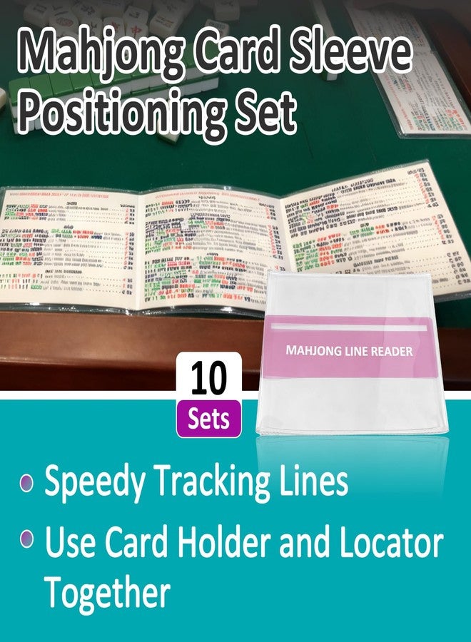 Joworthy 10 Sets Mahjong Card Sleeve Positioning Set, Including 5 Pcs Transparent Protective Sleeves and 5 Pcs Line Finders for Card Protection and to Quickly Identify Winning Numbers, Easy to Fold - Image 2