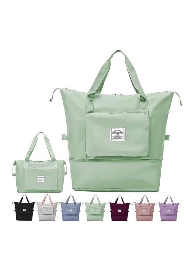 Large Capacity Foldable Expandable Lightweight Waterproof Oxford Cloth Travel Bag - Green - Image 1