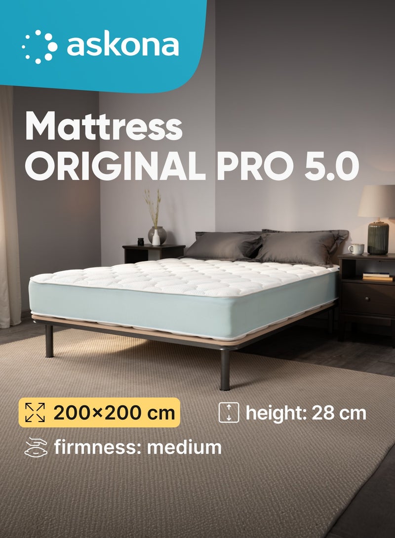 Askona Mattress ORIGINAL PRO 5.0 with Memory Foam / Elastic latex foam / Felt 200x160x28 cm (LxWxH) - Image 1