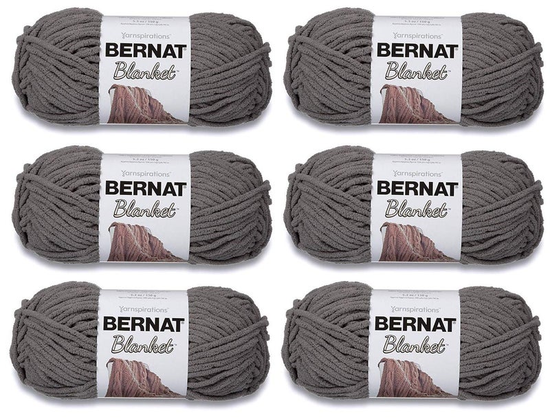 Bernat Blanket Yarn  6 Pack Dark Grey