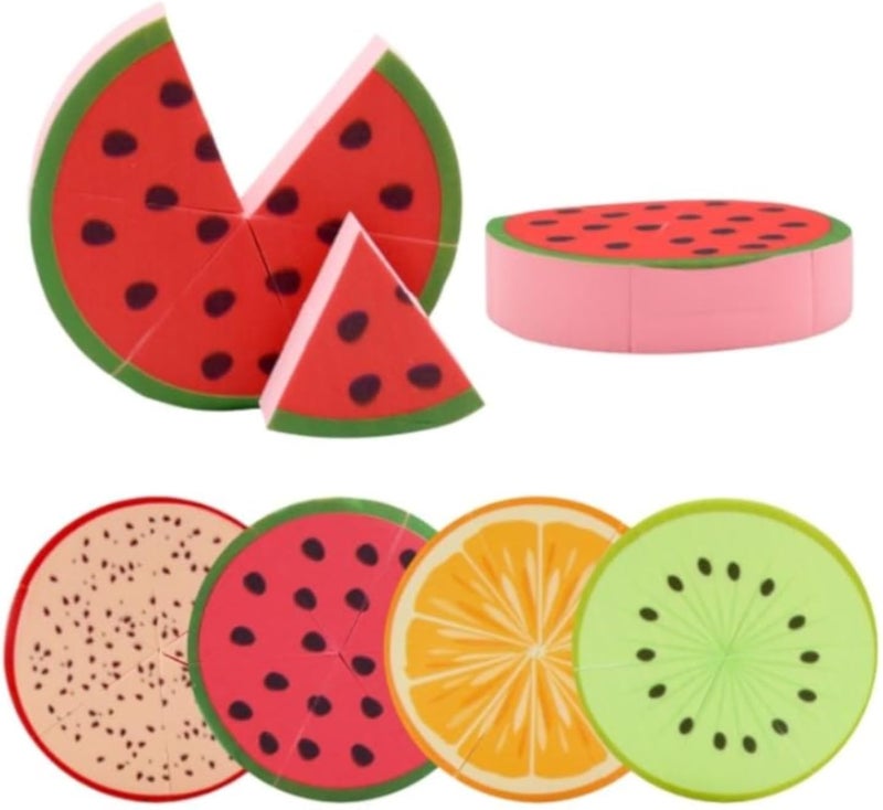 Fruit Shaped Powder Puff - Soft Velour Triangle Makeup Sponge for Loose & Setting Powder, Cosmetic Foundation Beauty Sponge, Stocking Stuffer Gift for Women (WATERMILON)-1PC