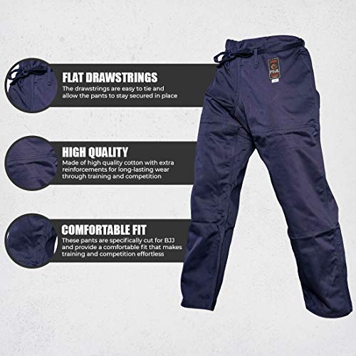 FUJI unisex adult Flat,Minimalist,Waist Fuji BJJ Gi Pants, Navy, A6 US - Image 4