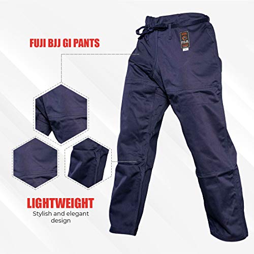 FUJI unisex adult Flat,Minimalist,Waist Fuji BJJ Gi Pants, Navy, A6 US - Image 2