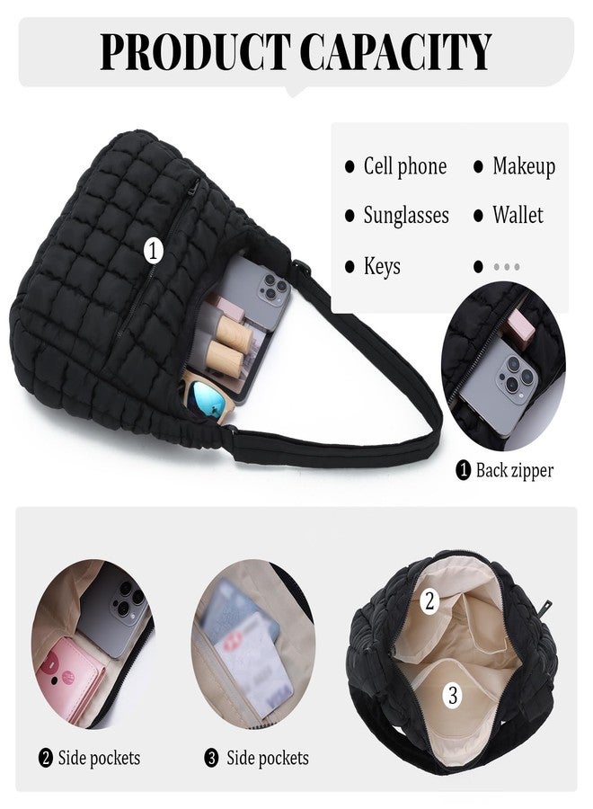 Fecialy Quilted Puffy Crossbody Bag for Women Lightweight Nylon Hobo Shoulder Bag Soft Puffer Handbag Cute Daily Purse - Image 5
