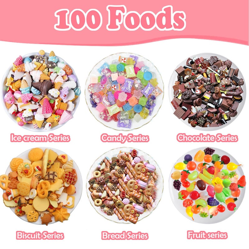 Daniel Axel 150Pcs Miniature Food Drinks Bottles Dollhouse Accessories 1:12 Mini Stuff Things Toy Set Dollhouse Pretend Kitchen Play Game Tiny Baking Hamburger Bread Ice Cream Cake Tableware - Image 4