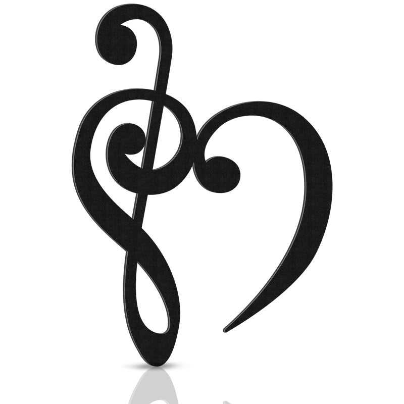 Amyhill Wooden Wall Decoration Heart Music Musical Notes Wall Ornament Music Symbol Hanging Sign Aesthetic Art for Home Wedding Present Bedroom Living Dining Room - Image 2