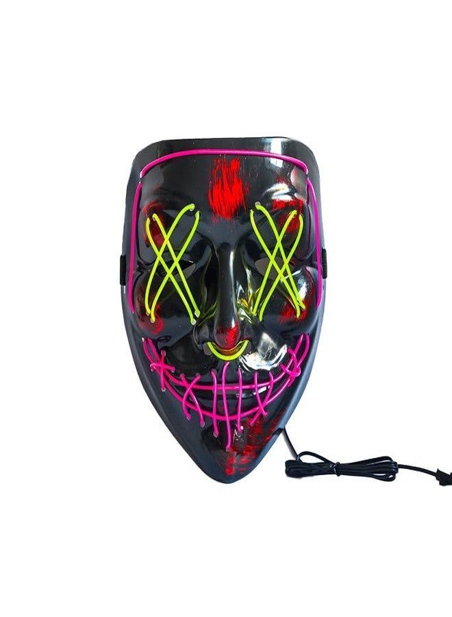 NeoGenius LED Light Up Mask for Halloween, Neon, and Bachelor Party Decoration (Green Pink) - Image 2