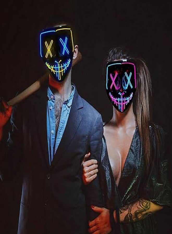 NeoGenius LED Light Up Mask for Halloween, Neon, and Bachelor Party Decoration (Green Pink) - Image 3