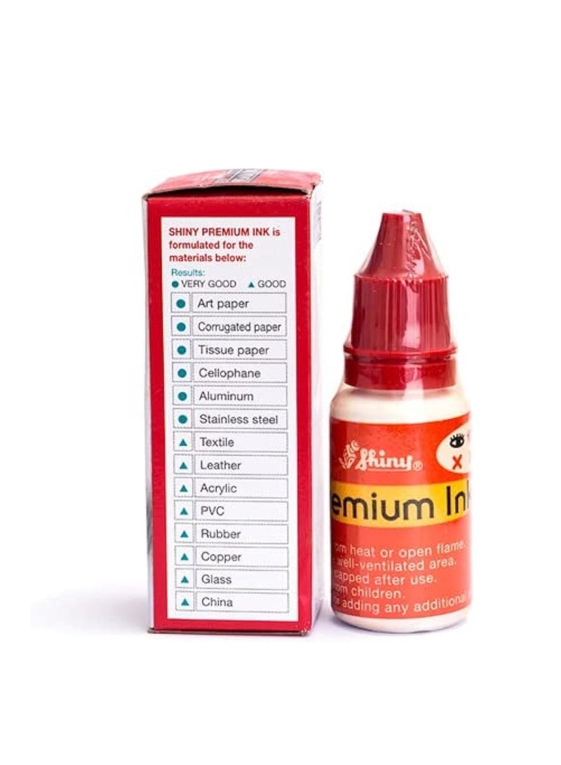 Shiny 28ml Stamp Ink Bottle Red Ink - Image 2