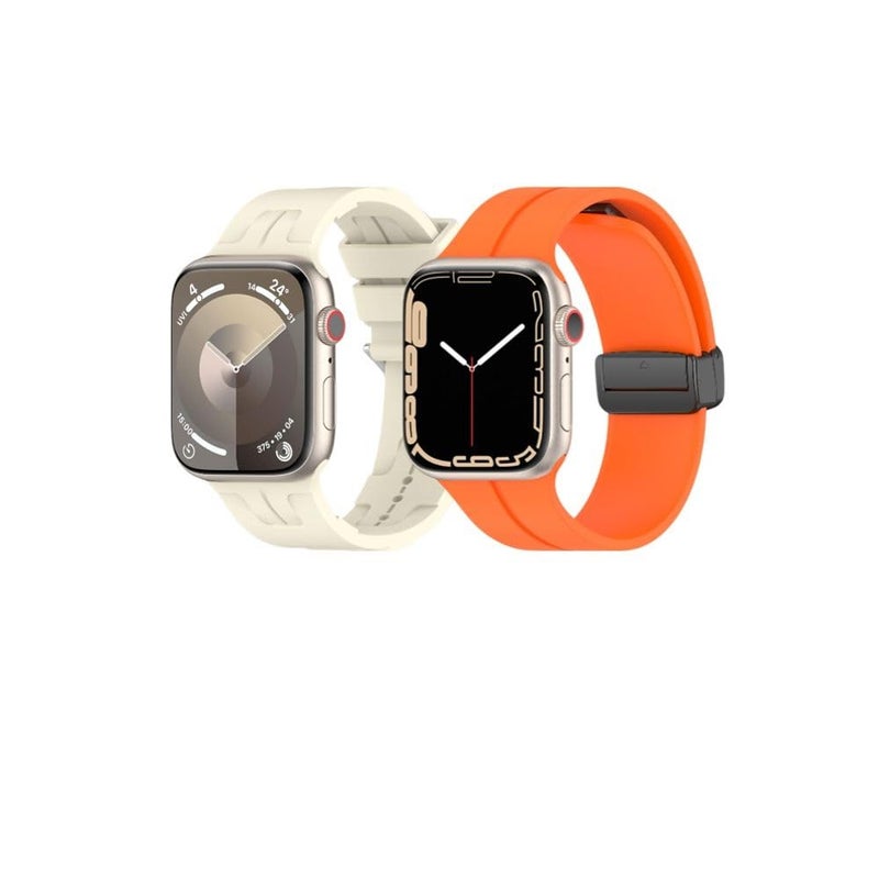 BURAQ 2-Pack Sports Strap Compatible with Apple Watch 49/46/45/44/42mm – Series Ultra 2/Ultra/9/8/7/6/5/4/3/2/1/SE – Model #0685 - Image 1