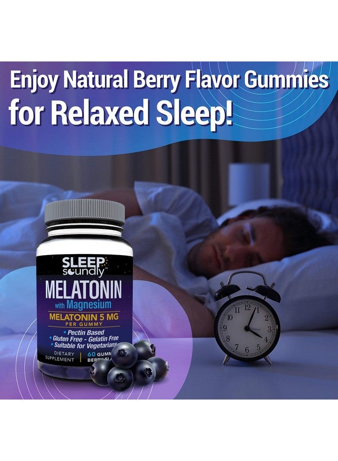 Sleep Soundly Melatonin and Magnesium Gummies, Melatonin 5 Mg, Gluten Free - Gelatin Free, 60 Gummies, Purple, Berry, 60 Count - Image 2