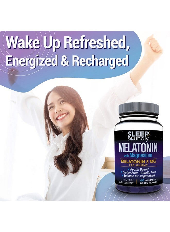Sleep Soundly Melatonin and Magnesium Gummies, Melatonin 5 Mg, Gluten Free - Gelatin Free, 60 Gummies, Purple, Berry, 60 Count - Image 4