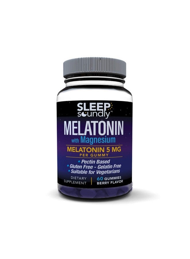 Sleep Soundly Melatonin and Magnesium Gummies, Melatonin 5 Mg, Gluten Free - Gelatin Free, 60 Gummies, Purple, Berry, 60 Count - Image 1