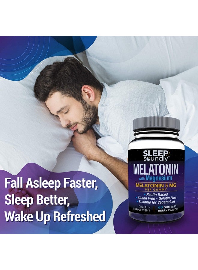 Sleep Soundly Melatonin and Magnesium Gummies, Melatonin 5 Mg, Gluten Free - Gelatin Free, 60 Gummies, Purple, Berry, 60 Count - Image 3