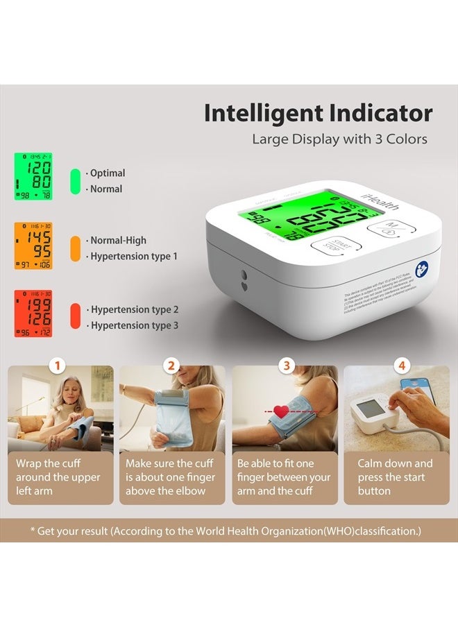 iHealth - Track Smart Upper Arm Blood Pressure Monitor with Wide Range Cuff Standard To Large Adult Arms, Bluetooth Compatible for iOS & Android Devices - Image 1