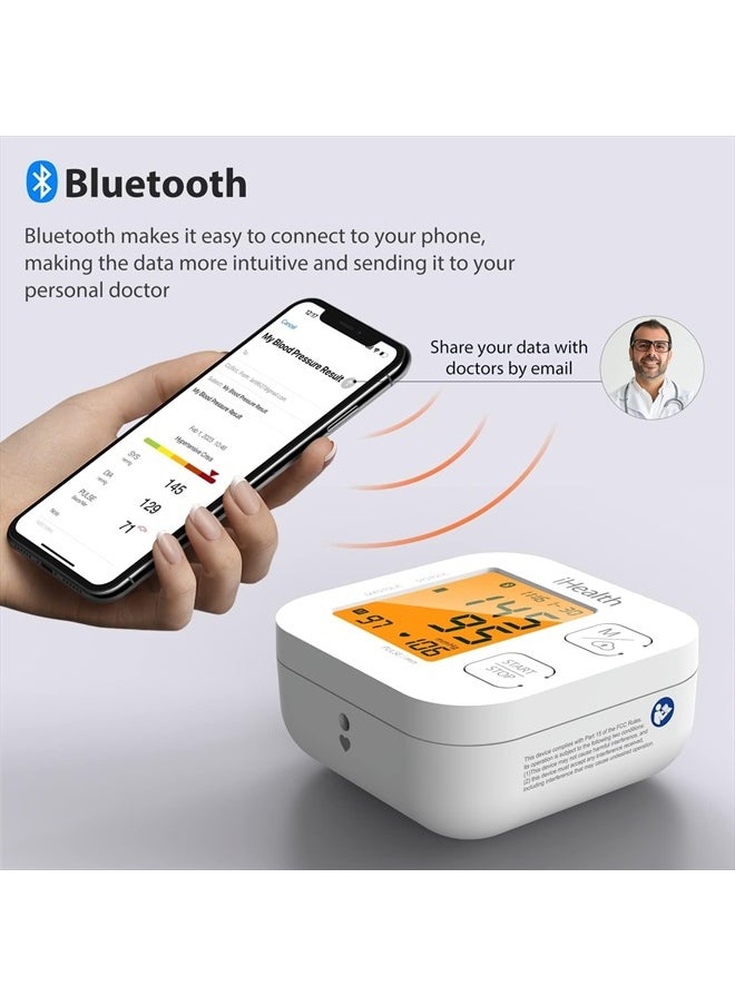 iHealth - Track Smart Upper Arm Blood Pressure Monitor with Wide Range Cuff Standard To Large Adult Arms, Bluetooth Compatible for iOS & Android Devices - Image 1