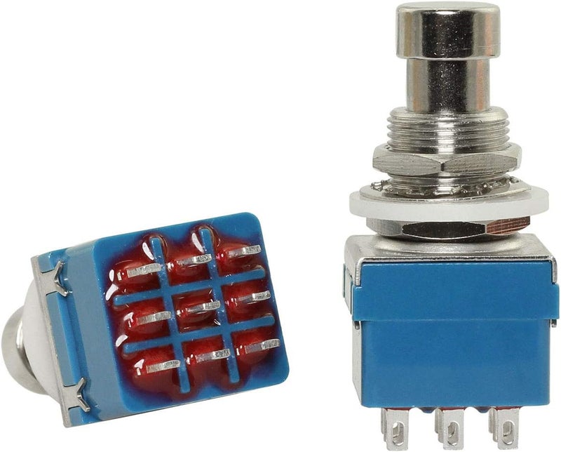MEETOOT 2pcs 9 Pin 3PDT Effector Button Brush Box True Bypass Guitar Effects Pedal Box Stomp Foot Metal Switch - Image 5
