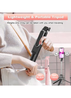 Generic Stainless Steel Material Selfie Stick with Wireless Remote and Dual Lights, for i Phone/Android, Black, 1.3 Meters  - Image 5
