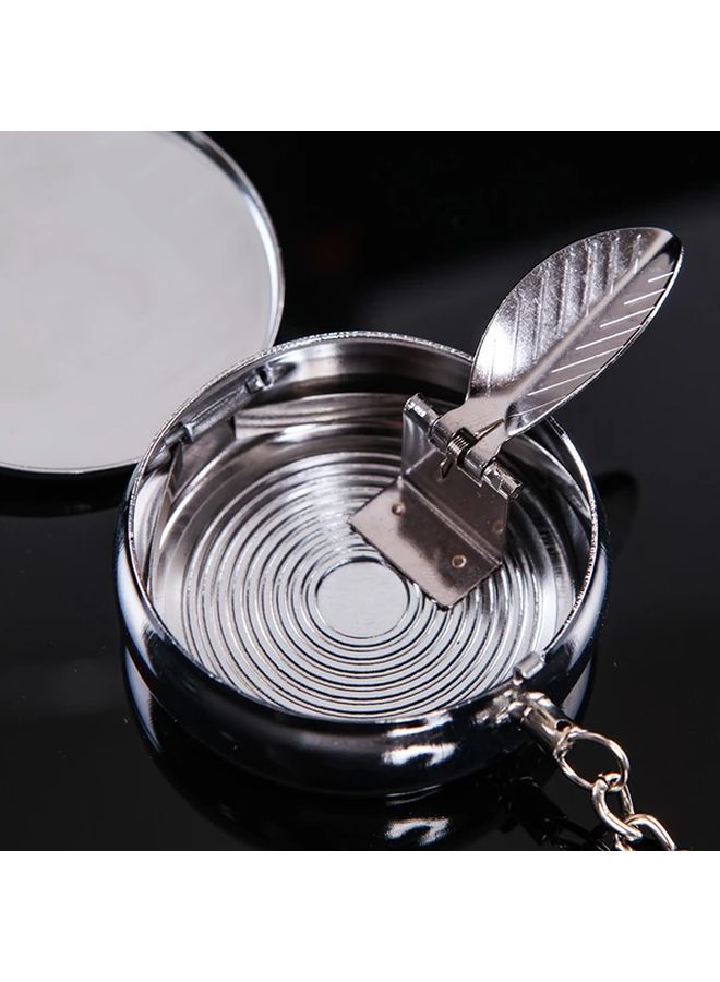 1 Random Design 1pc Stainless Steel Portable Ashtray Elegant Car Cigarette Holder Suitable For Car Outdoor - Image 3
