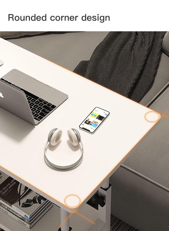 Sharpdo Bedside Table,Simple Lifting Computer Table,Movable Household Double-layer Learning Office Table,Side Table