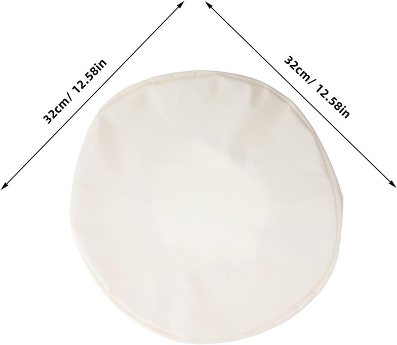 2pcs Waterproof Pu Small Round Stool Covers with Elastic Bands, Oil-Resistant Barstool Seat Slipcovers, Beige Bar Chair Cushion Covers for Home and Hotel Use - Image 2