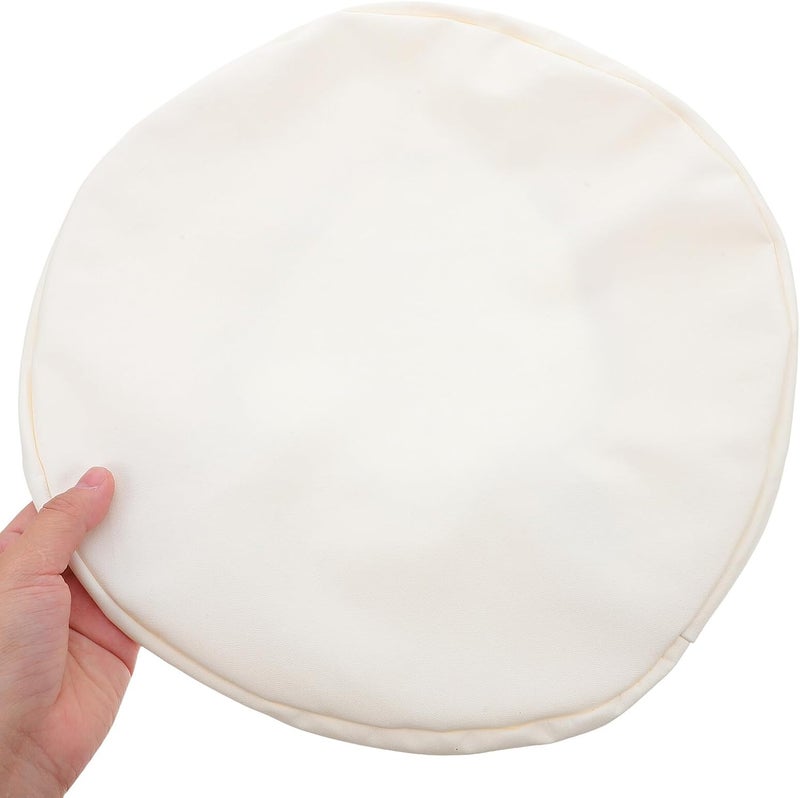 2pcs Waterproof Pu Small Round Stool Covers with Elastic Bands, Oil-Resistant Barstool Seat Slipcovers, Beige Bar Chair Cushion Covers for Home and Hotel Use - Image 4