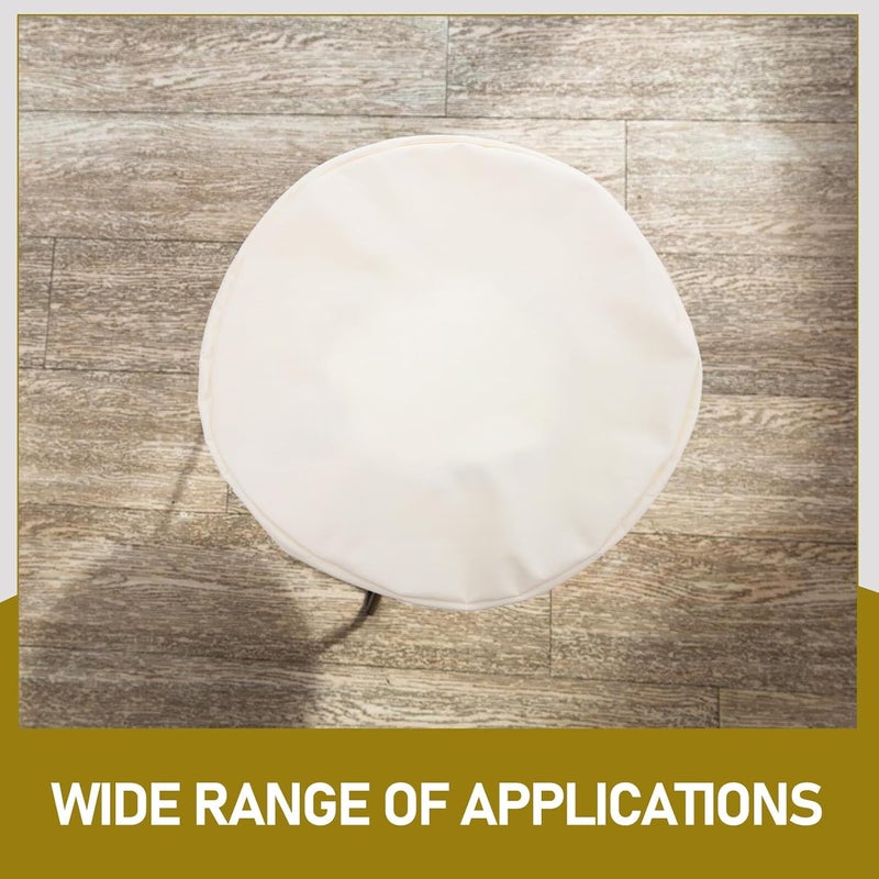 2pcs Waterproof Pu Small Round Stool Covers with Elastic Bands, Oil-Resistant Barstool Seat Slipcovers, Beige Bar Chair Cushion Covers for Home and Hotel Use - Image 3