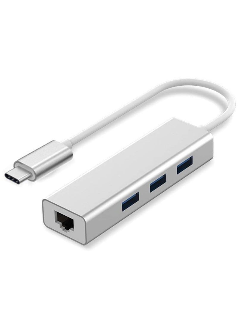Generic - USB-C to 3-Port + RJ45 Adapter Type-C - Image 1
