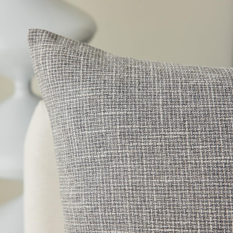 K KEVIN TEXTILE Kevin Textile Faux Linen Square 2 Tone Woven Throw Pillow Covers Sham Cushion Case for Car/Couch Use, 18-inch(2 Packs, Grey) - Image 3
