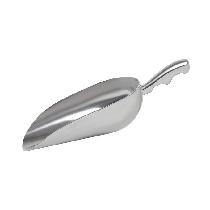CAST ALUMINUM UTILITY SCOOP 24 OZ ROUND BOTTOM ICE SCOOP FOR MULTIPURPOSE USE WITH FINGER GROOVE HANDLE 24 OZ