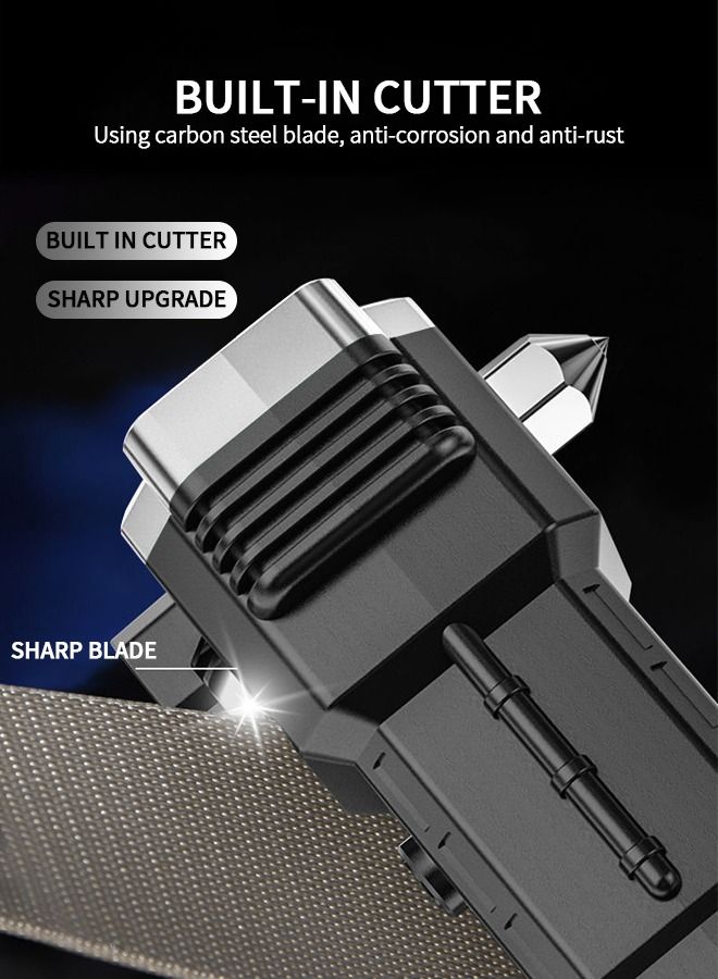GROIC Waterproof Tactical Flashlight, Car Safety Hammer Window Breaker Seat Belt Cutter with Cob Side Light, Power Bank, USB Charging, Magnetic, Strobe Modes All in One Flashlight  - Image 3