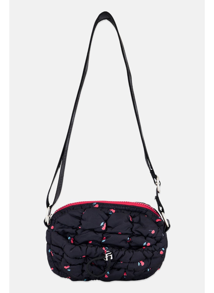 Miss Gwen's OMG Kids Girl Cherry Print Scrunch Cross Body Bag, Multicolor  - Image 1