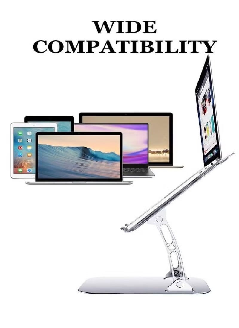 Stand For Laptop up to 17 inch, Compatible for MacBook Air Pro Dell Samsung Lenovo Adjustable with Heat Vent silver