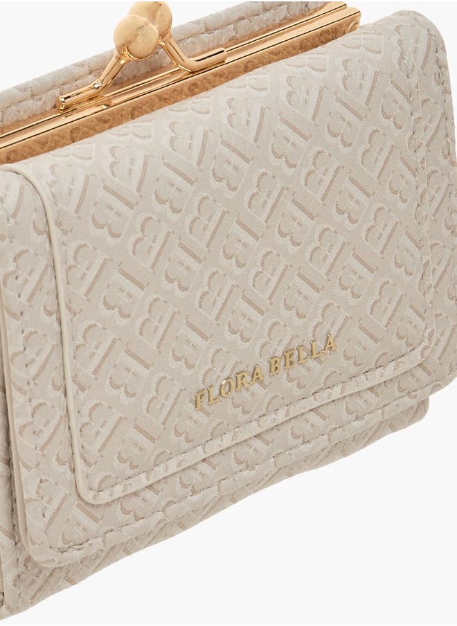 Flora Bella By Shoexpress Womens Floral Print Tri-Fold Wallet With Button Closure  - Image 3