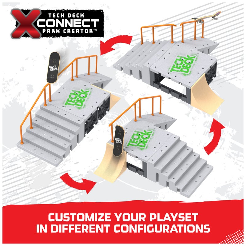 TECH DECK, Flip N’ Grind X-Connect Park Creator, Customizable and Buildable Ramp Set with Exclusive Fingerboard, Kids Toy for Boys and Girls Ages 6 and up - Image 3