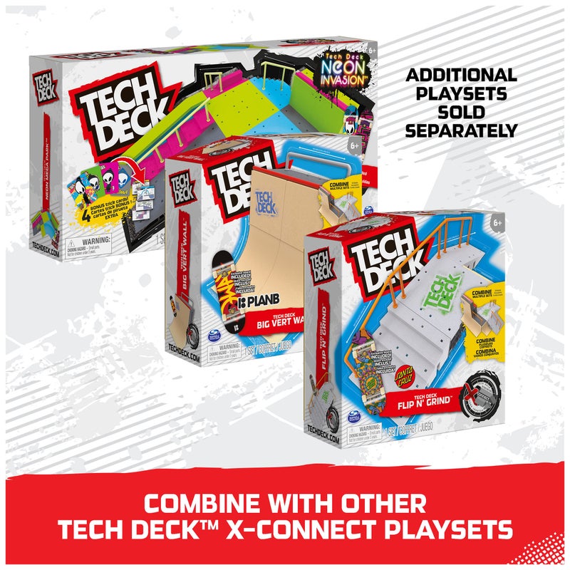 TECH DECK, Flip N’ Grind X-Connect Park Creator, Customizable and Buildable Ramp Set with Exclusive Fingerboard, Kids Toy for Boys and Girls Ages 6 and up - Image 4